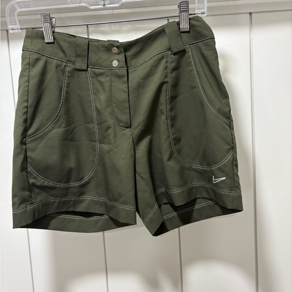 Nike Green Athletic Shorts with Belt Loops